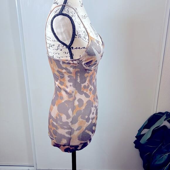 Vintage Arden B Leoplard Print Fitted Tunic Top size M/L - Picture 4 of 6